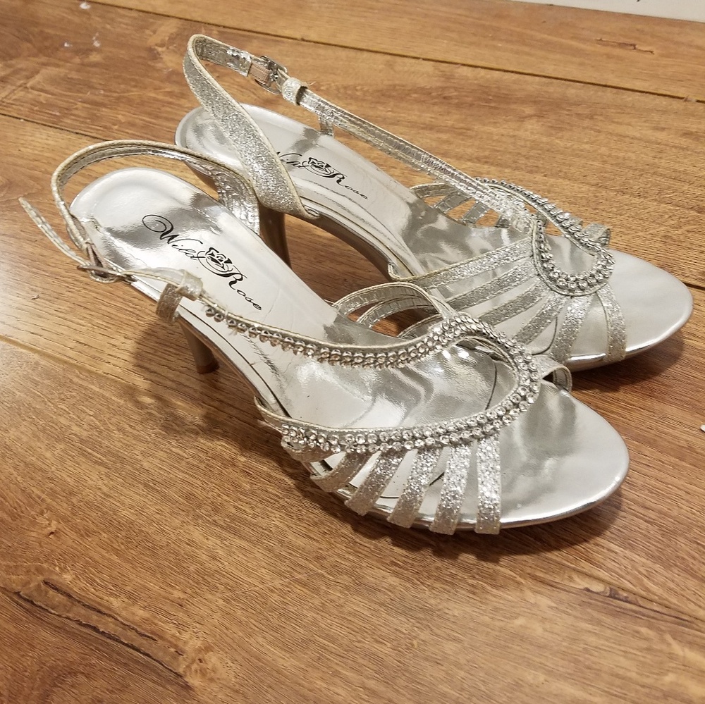 Silver high heels
